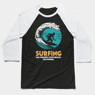 Surfing San Onofre State Beach California | Surfing Lovers Gifts Baseball T-Shirt